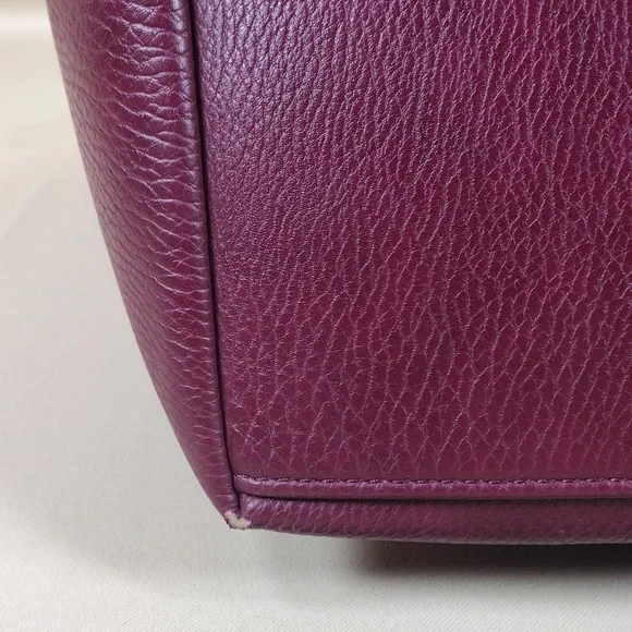 Poppy & Peonies Go Getter Vegan Leather Elegant Purple Berry Tote Bag Purse - Picture 4 of 16